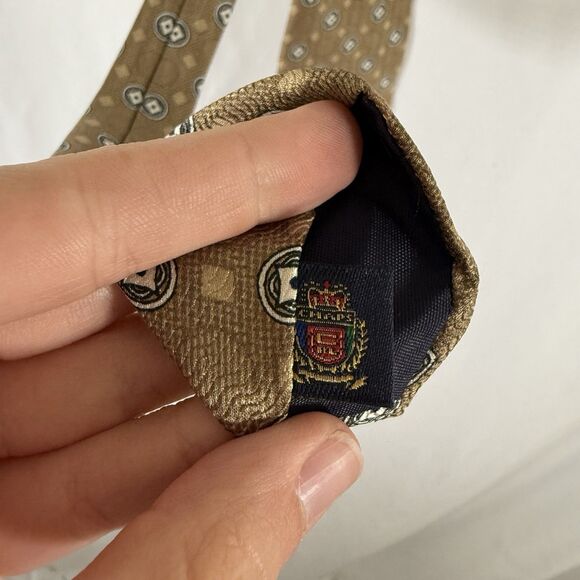 Chaps Ralph Lauren Tie Men's 57" Gold 100% Silk 4" Wide Office Work - Picture 3 of 6